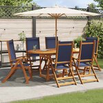 vidaXL Chaises pliables de jardin lot de 6 bois d'acacia et textilène