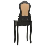 vidaXL Ensemble de coiffeuse avec tabouret Noir 50x59x136 cm Paulownia