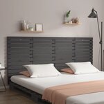 vidaXL Tête de lit murale Gris 156x3x91 5 cm Bois massif de pin