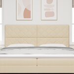 Tête de lit LED vidaXL design blocs en diamant crème 200 cm tissu