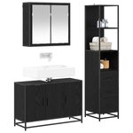 vidaXL Ensemble de mobilier de salle de bain 3 Pièces Chêne noir