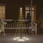 vidaXL Sapin de Noël sur mât de drapeau 108 LED Blanc chaud 180 cm