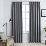 vidaXL Rideaux occultants avec crochets 2 Pièces Gris 140x225 cm