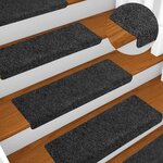 vidaXL Tapis d'escalier autocollants  20 pièces  65 x 21 x 4 cm  gris  bord rectangulaire