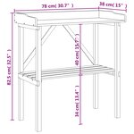 vidaXL Table à plantes avec étagère marron 78x38x82 5 cm bois de sapin