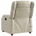vidaXL Fauteuil de massage inclinable crème similicuir