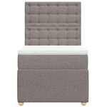 vidaXL Sommier à lattes de lit avec matelas Taupe 100x200 cm Tissu