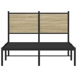 vidaXL Cadre de lit en métal sans matelas chêne sonoma 120x200 cm