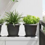 vidaXL Pots de plantes 24 Pièces Noir Ø 26 x 21.5 cm Plastique