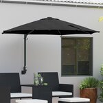 vidaXL Parasol mural de jardin avec LEDs Noir 248 cm