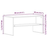 vidaXL Meuble TV chêne noir 80x40x40 cm bois d'ingénierie