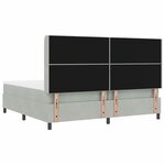 vidaXL Lit à Ressorts avec Matelas LED Gris clair 200 x 200 cm Velours