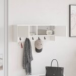 vidaXL Porte-manteau mural Blanc 80 x 20 x 30 cm Bois d'ingénierie