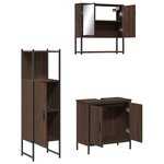 vidaXL Ensemble de meubles de salle de bain 3 Pièces Chêne marron