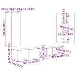 vidaXL Ensemble meuble TV 3 Pièces Blanc brillant Bois d'ingénierie