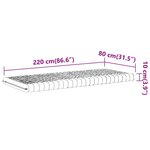 vidaXL Matelas en mousse blanc 80x220 cm 7 zones dureté 20 ILD