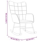 vidaXL Chaise à bascule Gris clair Velours et PVC
