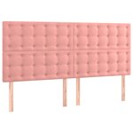 vidaXL Tête de lit à LED Rose 180x5x118/128 cm Velours