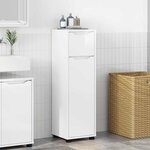 vidaXL Cabinet de salle de bain Blanc brillant 30 5 x 30 x 101 cm