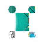 Trieur agrafé avec élastiques 7 compartiments Vert x 12 EXACOMPTA