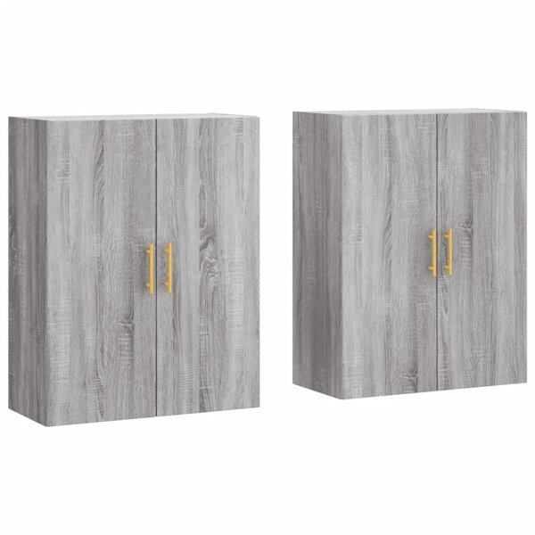 vidaXL Armoires murales 2 Pièces sonoma gris 69 5x34x90 cm