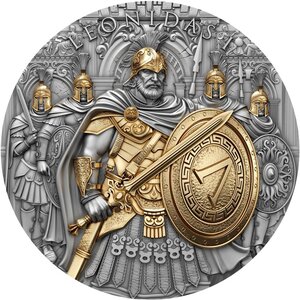 Pièce de monnaie en Argent 5 Dollars g 62.2 (2 oz) Millésime 2025 Legendary Warriors LEONIDAS I