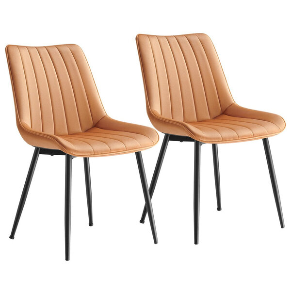 Lot de 2 chaise salle à manger chaise cuisine supportant jusqu’à 120 kg pied en acier dossier ergonomique pour salle à manger cuisine marron 12_0006189