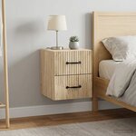 vidaXL Cabinet de chevet mural 2 pc Chêne Sonoma 34 5 x 33 x 40 cm