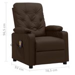 vidaXL Fauteuil de massage Marron Similicuir