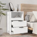 vidaXL Table de chevet Blanc Bois d'ingénierie