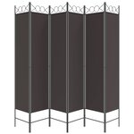 vidaXL Cloison de séparation 6 panneaux Marron 240x200 cm Tissu