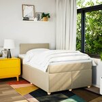 vidaXL Sommier à lattes de lit avec matelas crème 120x190 cm tissu