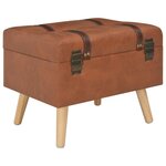 vidaXL Tabouret de rangement 40 cm marron pâle similicuir