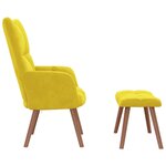 vidaXL Chaise de relaxation avec repose-pied Jaune moutarde Velours