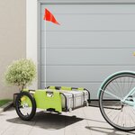 vidaXL Remorque de vélo vert tissu oxford et fer