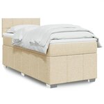 vidaXL Sommier à lattes de lit et matelas Crème 90x190 cm Tissu