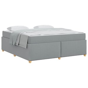 vidaXL Cadre de lit avec matelas Gris clair 180 x 200 cm tissu