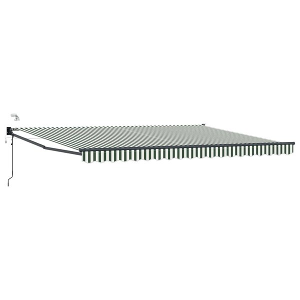 vidaXL Auvent rétractable électrique Vert et blanc 5 x 3 m