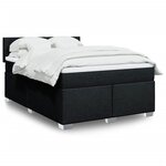 vidaXL Sommier à lattes de lit avec matelas Noir 140x200 cm Tissu