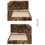 vidaXL Lit Bibliothèque Chêne Fumé 90x190 cm Bois d'ingénierie