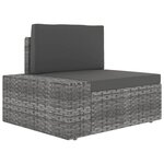 vidaXL Salon de jardin 12 Pièces avec coussins Gris Résine tressée