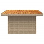 vidaXL Table de jardin beige 80x80x71 cm résine tressée et bois acacia