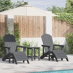Ensemble de Salon de Jardin 3 Pièces vidaXL Gris Clair HDPE