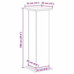 vidaXL Support de plante en chêne noir  33 x 33 x 100 cm  en bois reconstitué.