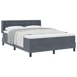 vidaXL Lit à ressorts avec tête de lit Gris foncé 200 x 140 cm Velours