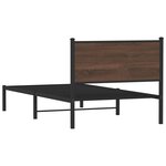 vidaXL Cadre de lit en métal avec tête de lit chêne marron 107x203 cm