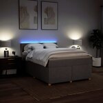 vidaXL Sommier à lattes de lit avec matelas Taupe 140x200 cm Tissu