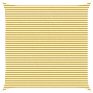 vidaXL Voile d'ombre Jaune et blanc 5 x 5 m HDPE