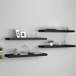 vidaXL Étagères murales flottantes 4 Pièces noir 80x23 5x3 8 cm MDF