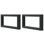 vidaXL Supports d'étagères pour lavabo 2 Pièces noir rectangulaire acier